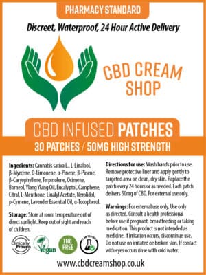 30 x 50mg High Strength CBD Patches